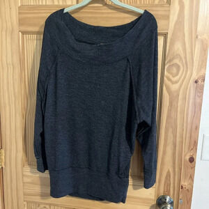 We The Free Dark Gray Off-the-Shoulder Sweater